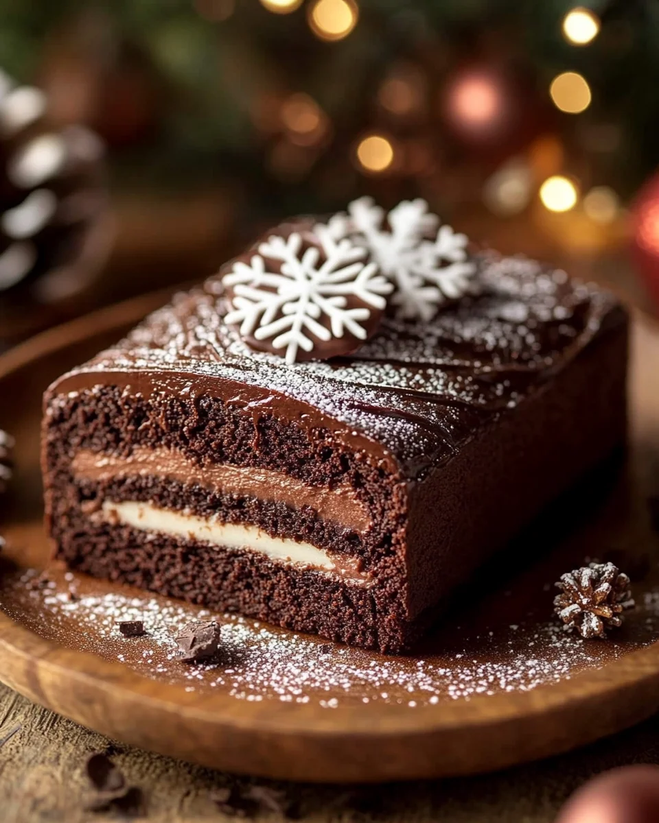 Bûche de Noël Brownie au Chocolat
