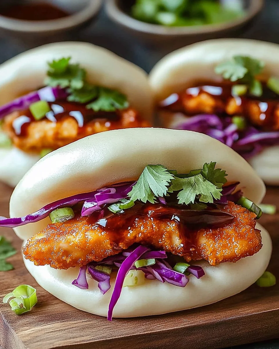 Bao buns au poulet croustillant