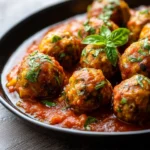 boulettes d'aubergine et sauce tomate