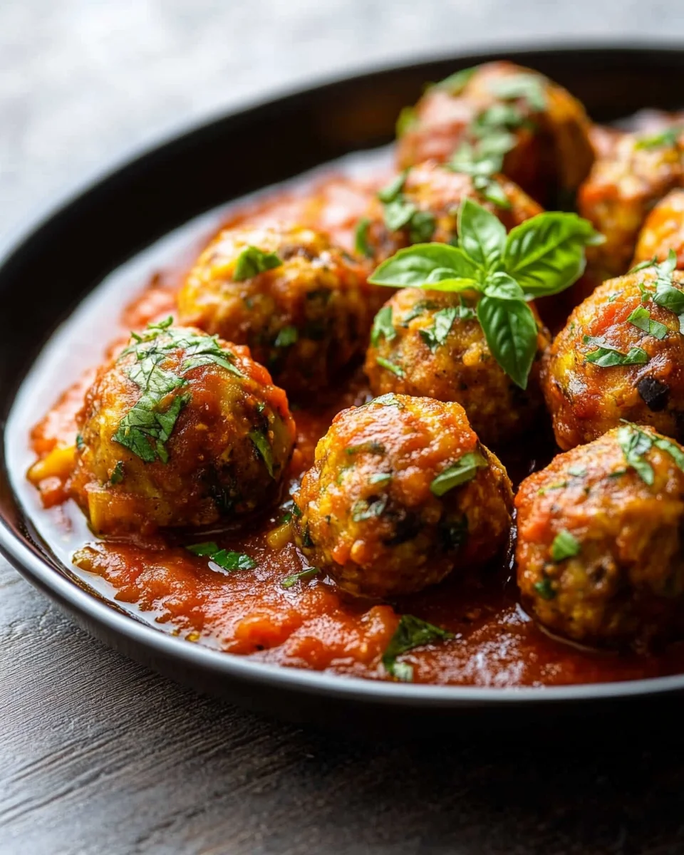 boulettes d'aubergine et sauce tomate