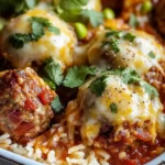 Boulettes de Viande Mexicaines Gratinées au Riz
