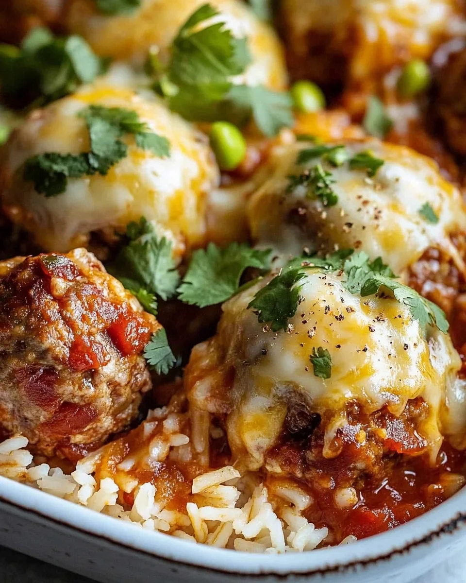 Boulettes de Viande Mexicaines Gratinées au Riz