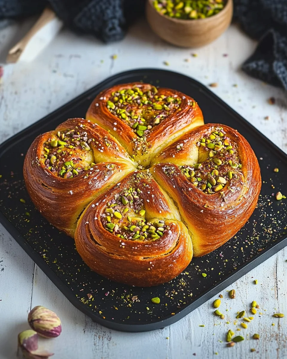 Brioche roulée à la pistache
