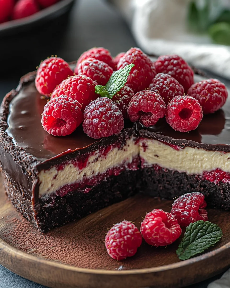Cheesecake Ultime au Chocolat Noir et aux Framboises