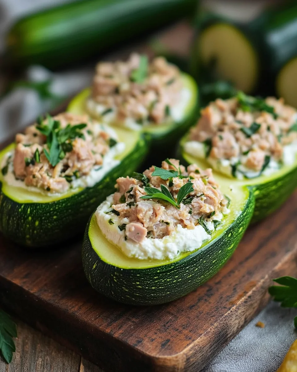 Courgette farcie au thon et ricotta