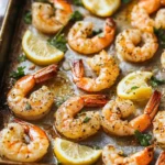 Crevettes Citron Poivre au Four sur une Plaque