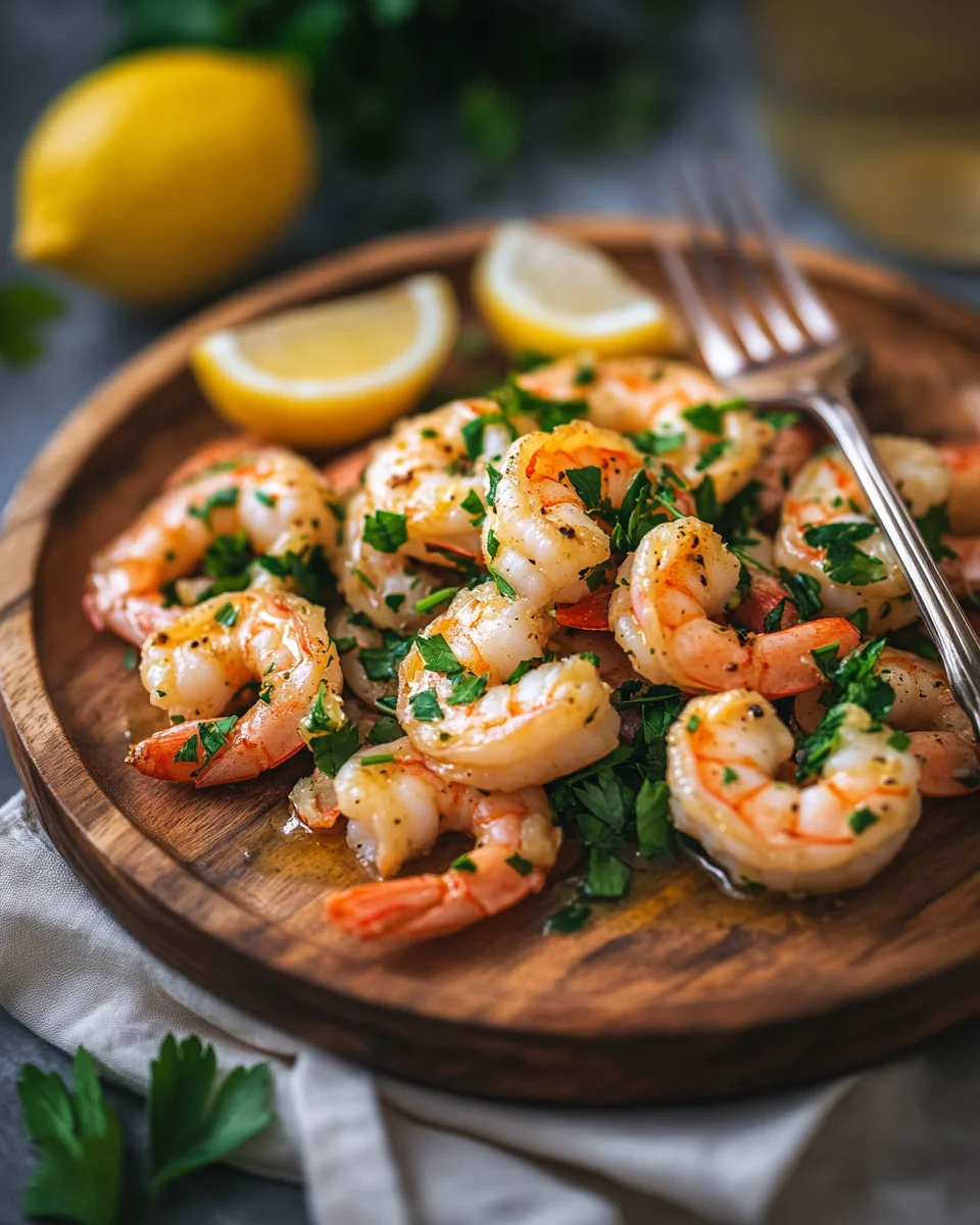 Crevettes sautées à l’ail et persil