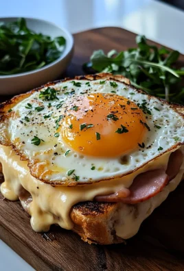 Croque Madame Traditionnel (Sandwich Français au Jambon, Fromage et Œuf)