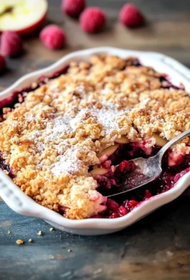 Crumble pomme framboise