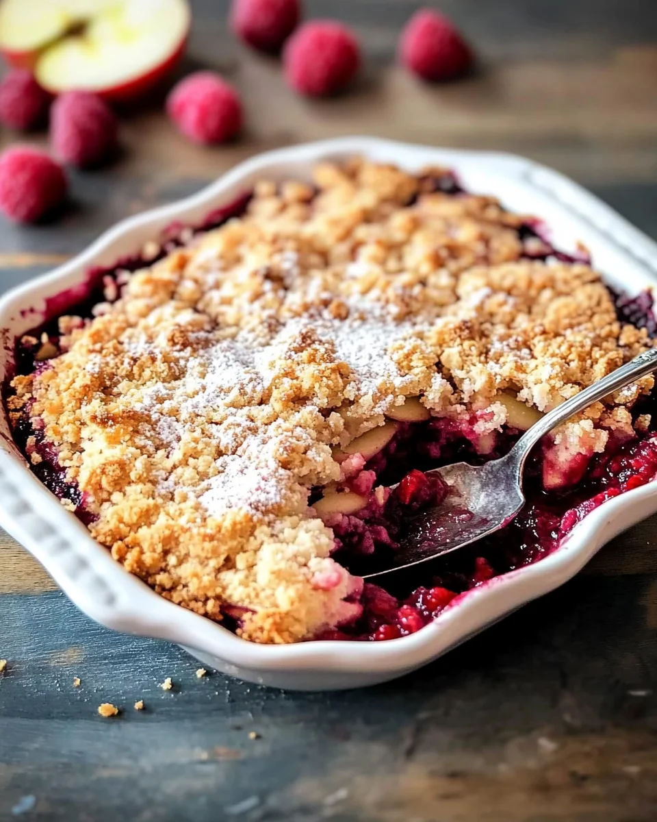 Crumble pomme framboise
