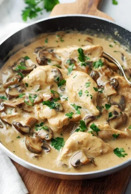 Emincé de poulet sauce crémeuse champignons