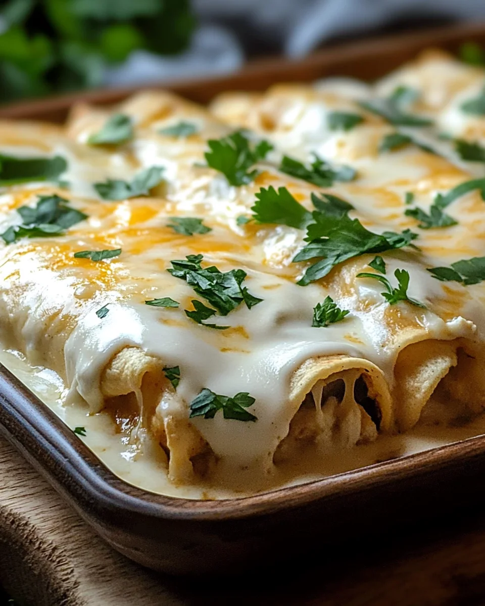 Enchiladas Crémeuses au Poulet et Sauce Blanche
