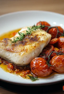 Filet de poisson au four et tomates rôties