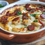 Gratin de crevettes au chorizo