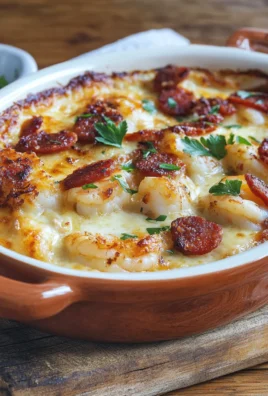 Gratin de crevettes au chorizo