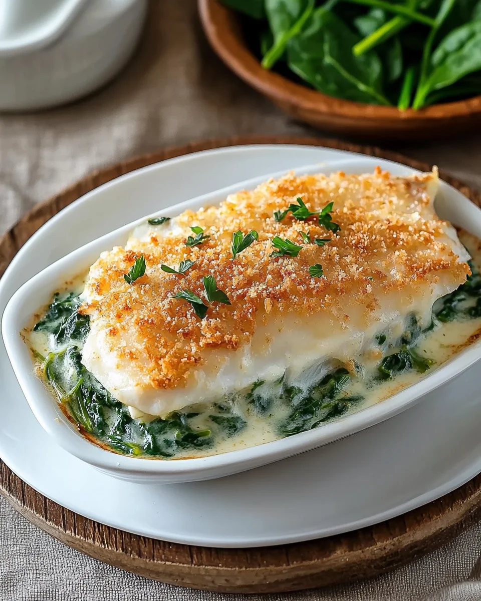 gratin de poisson aux épinards