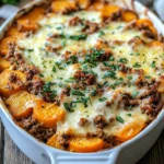 Gratin Irrésistible de Patates Douces et Dinde Hachée