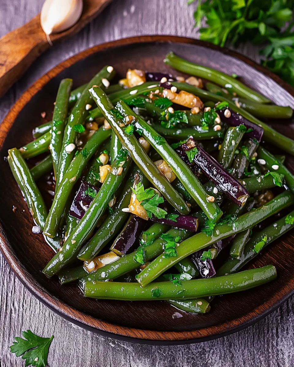 Haricots verts sautés au beurre ail et au persil