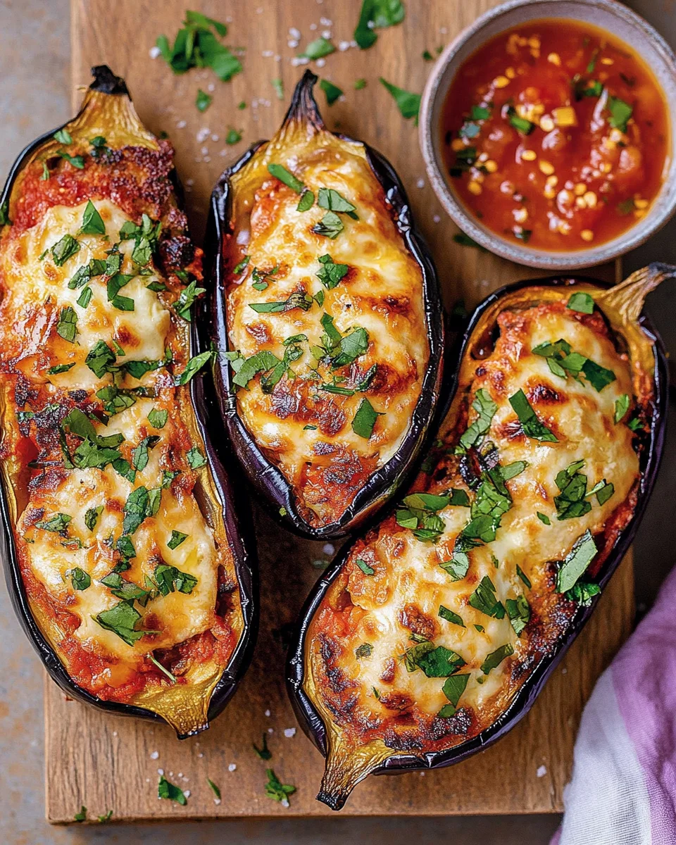 Aubergines farcies à la mozzarella filante cuites à la friteuse à air le dîner qui fait l’unanimité