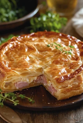 Tourte feuilletée jambon-fromage : Le feuilleté croustillant qui régale toute la famille !