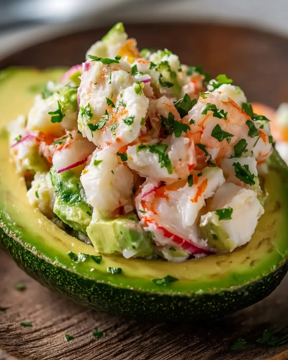 Avocat Farci à la Salade de Crevettes et Crabe : la recette fraîche, élégante et sans cuisson