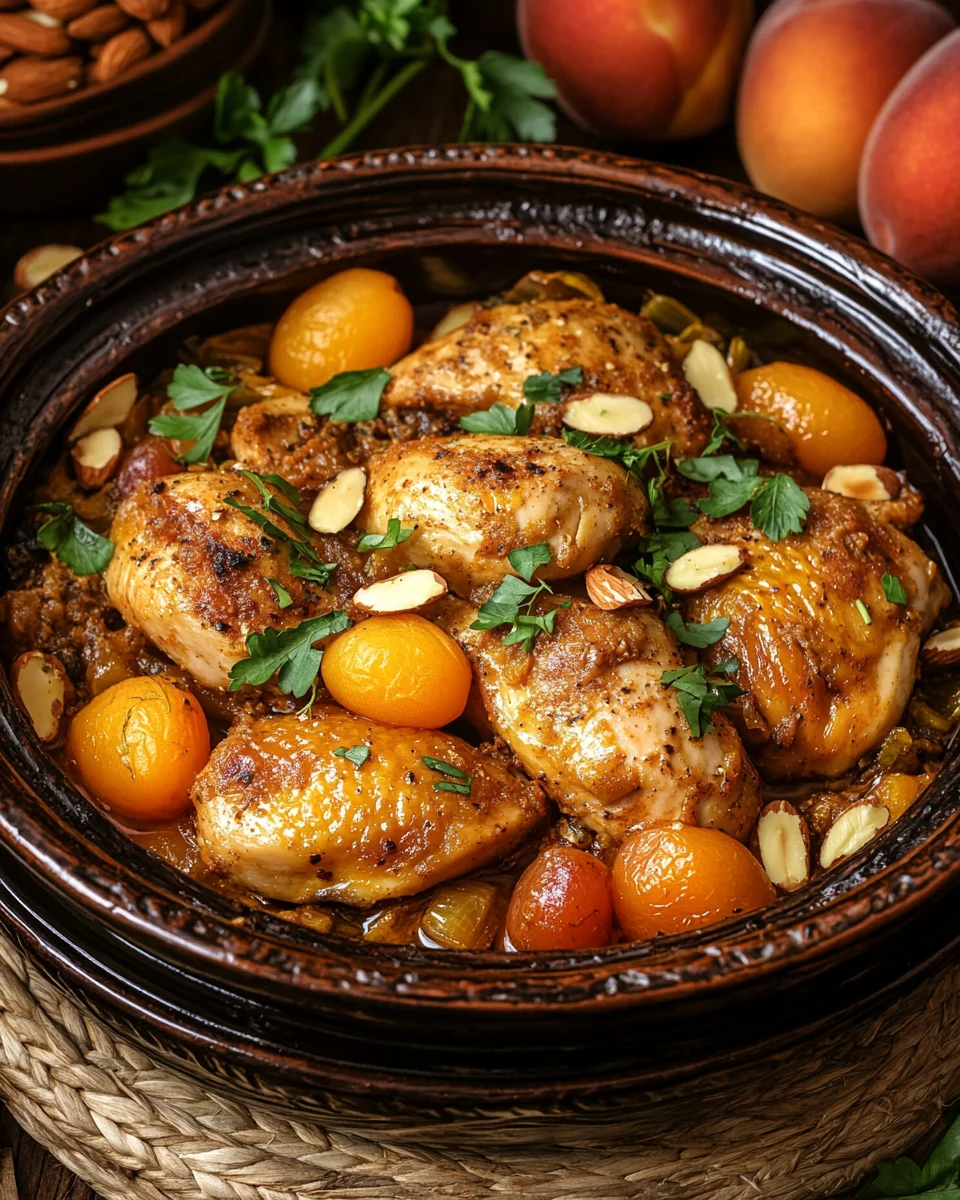 Tajine de poulet aux abricots et amandes : la recette marocaine traditionnelle facile