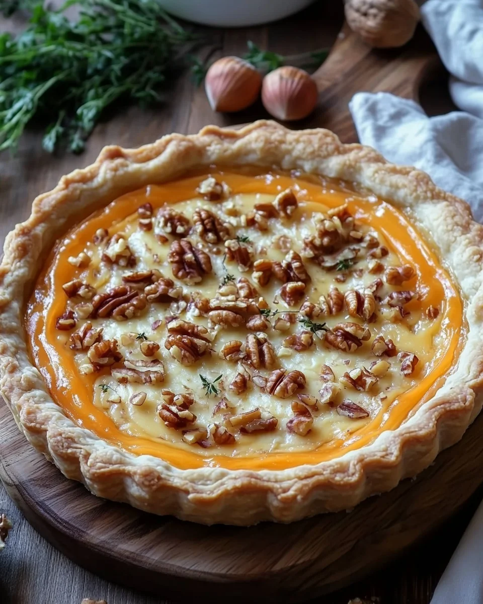La Tarte Potimarron, Échalotes, Comté et Noix