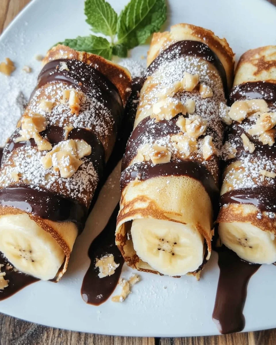 Makis de crêpes banane chocolat
