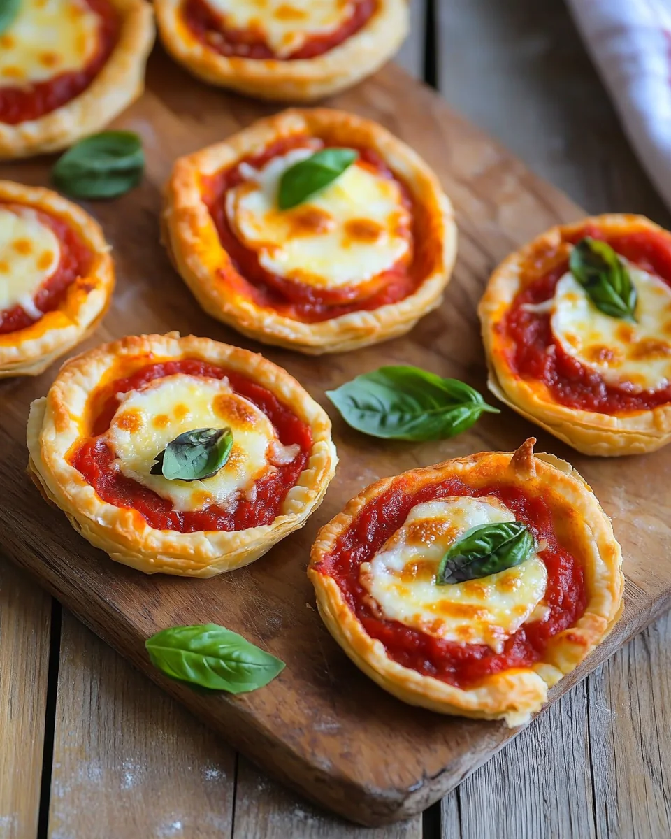 Mini-pizzas en pâte feuilletée dans une friteuse à air