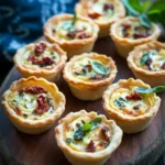 Minis quiches aux tomates séchées et à la mozzarella