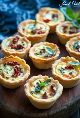 Minis quiches aux tomates séchées et à la mozzarella