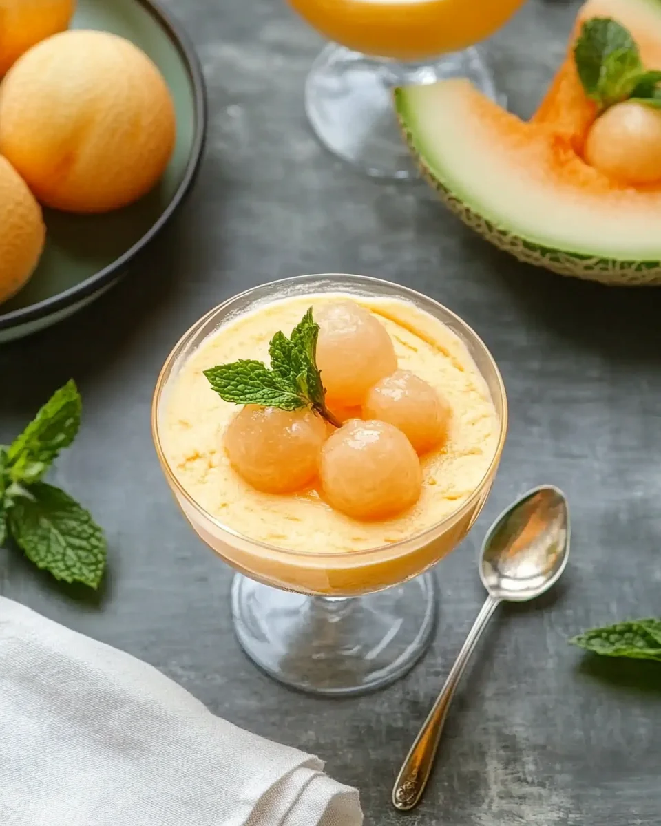 Mousse glacée au melon et au yaourt
