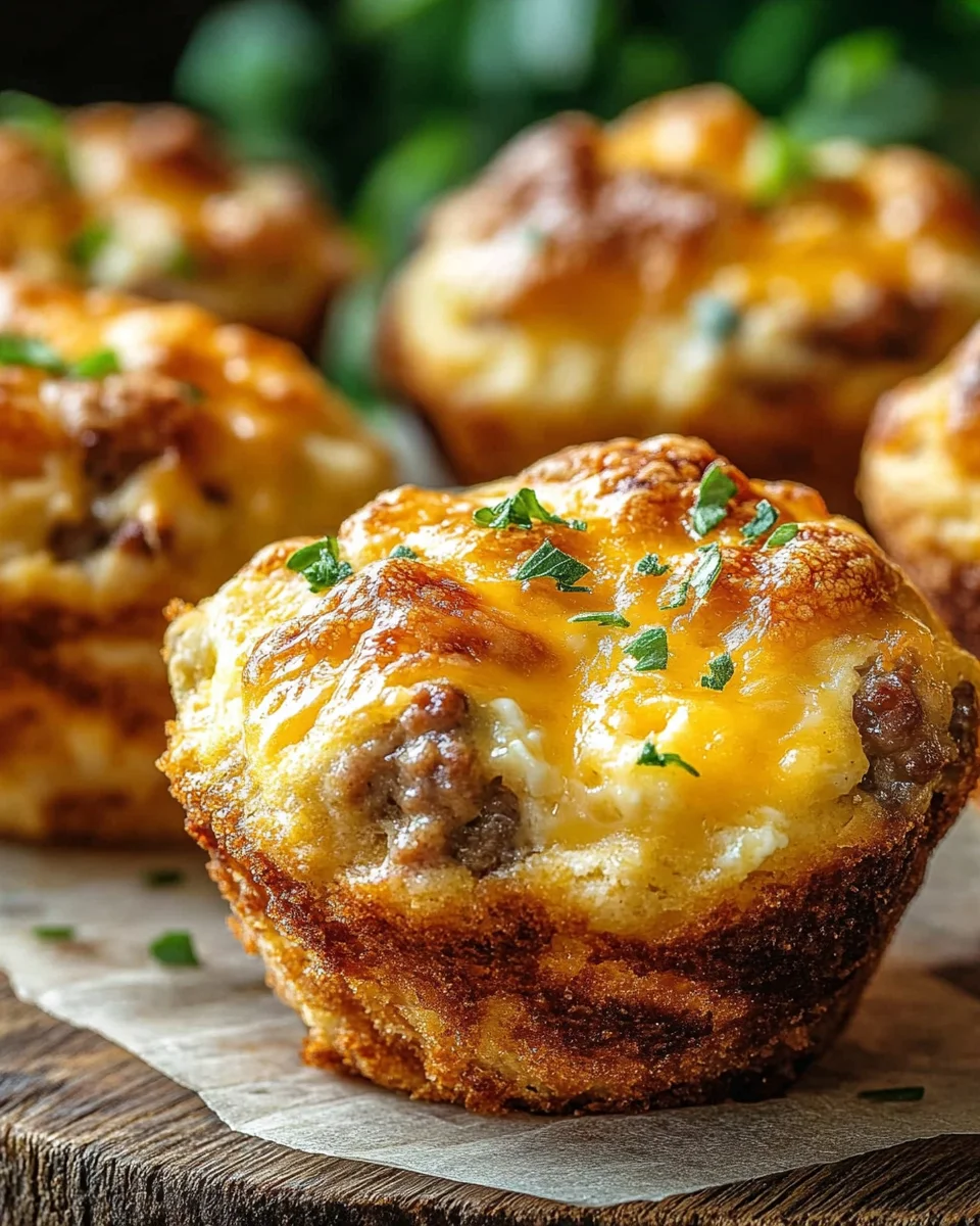 Muffins Bisquick à la Saucisse, aux Œufs et au Fromage