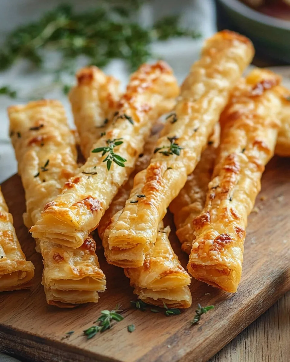 Pailles au Cheddar Feuilletées – Recette Facile et Croustillante