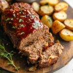 Pain de Viande et Pommes de Terre au Four sur une Plaque
