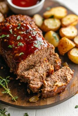 Pain de Viande et Pommes de Terre au Four sur une Plaque