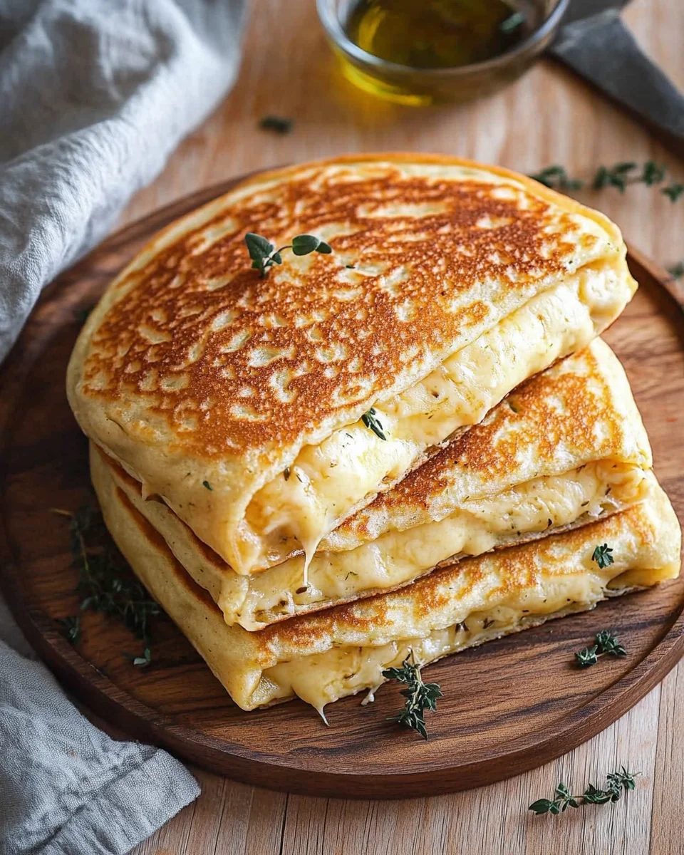 Pancake salé fourré au fromage