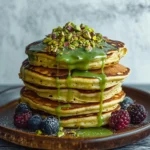 Pancakes à la pistache, matcha et chocolat