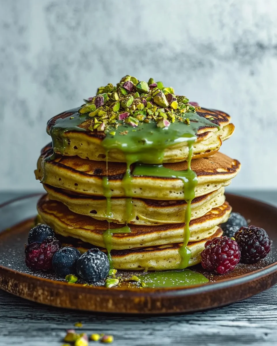 Pancakes à la pistache, matcha et chocolat