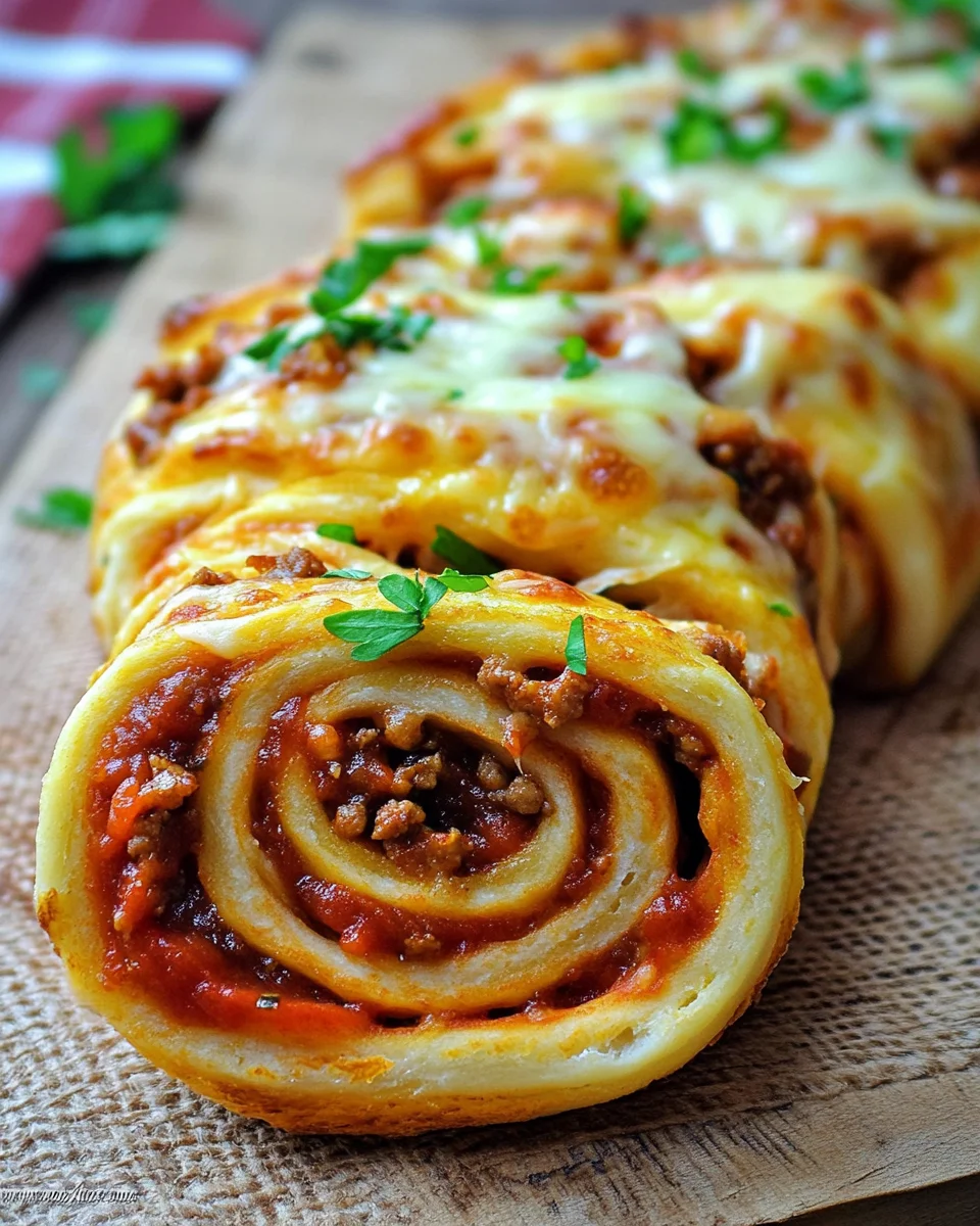 Pizza roulée à la viande hachée