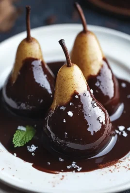 Poires pochées au chocolat