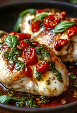 Poulet Farci à la Mozzarella et aux Poivrons Rouges Rôtis