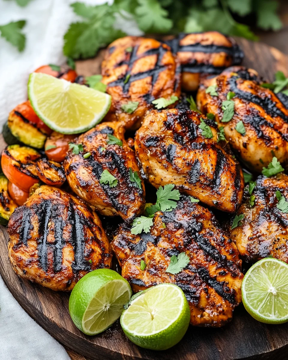 Poulet Grillé Juteux Mariné à la Tequila et au Citron Vert