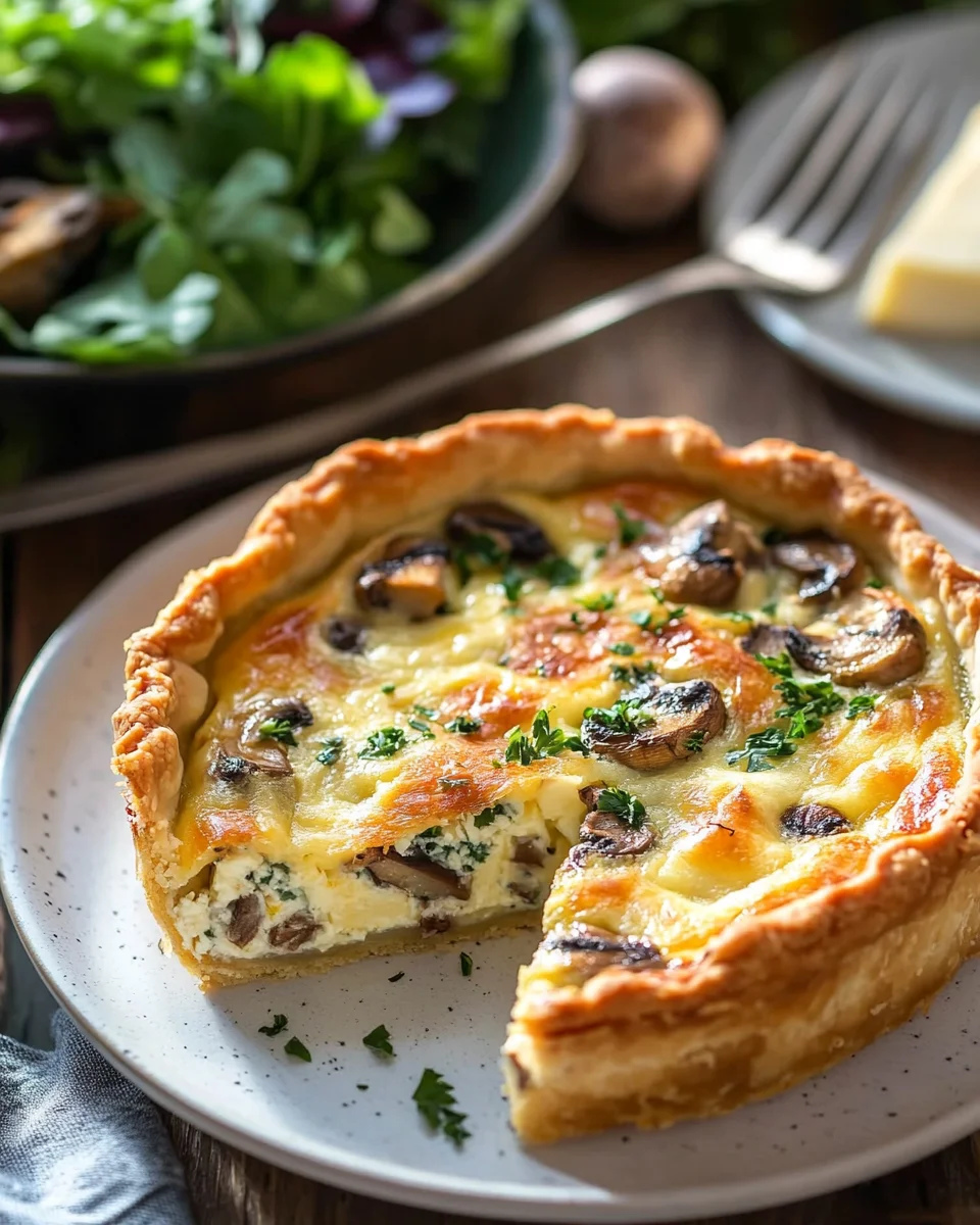 Quiche au Poulet, Champignons et Fromage