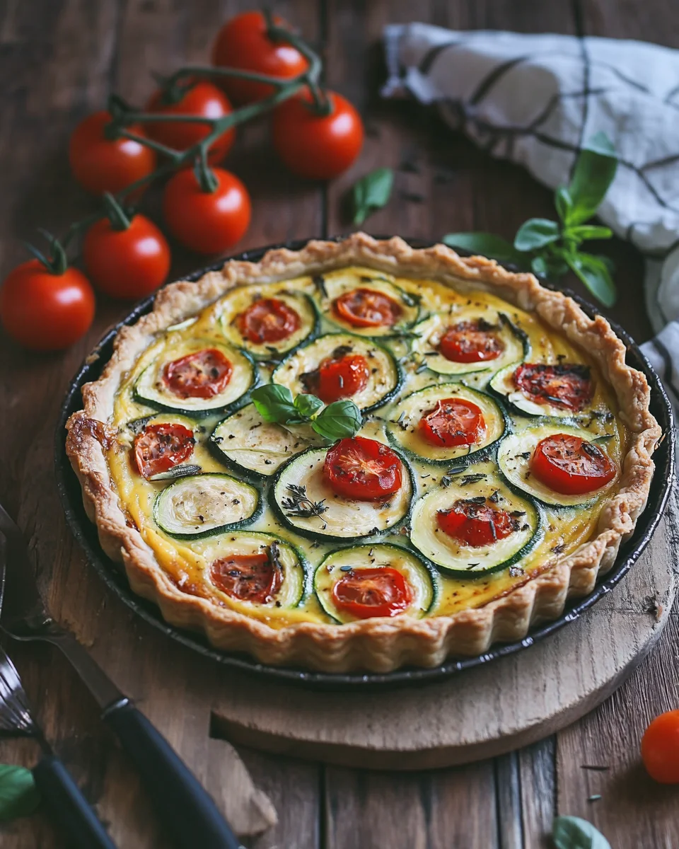 Quiche courgette et tomate cerise