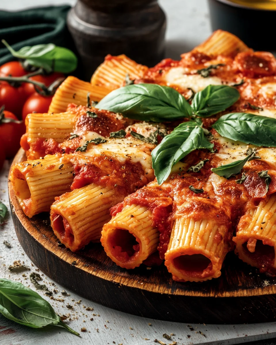 Rigatonis Farcis Façon Pizza