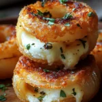 Rondelles d’Oignon Farcies à la Mozzarella avec Beurre à l’Ail