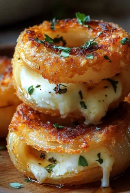 Rondelles d’Oignon Farcies à la Mozzarella avec Beurre à l’Ail