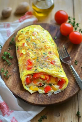 Roulé d’omelette aux poivrons