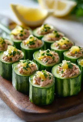 Roulés de concombre farcis au thon